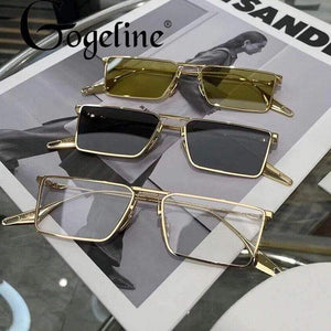 Planet Gates Fashion Green Metal Cat eye Sunglasses for Women Men Retro Small Black Pink Cateye Sun Glasses Female UV400 Square Shades