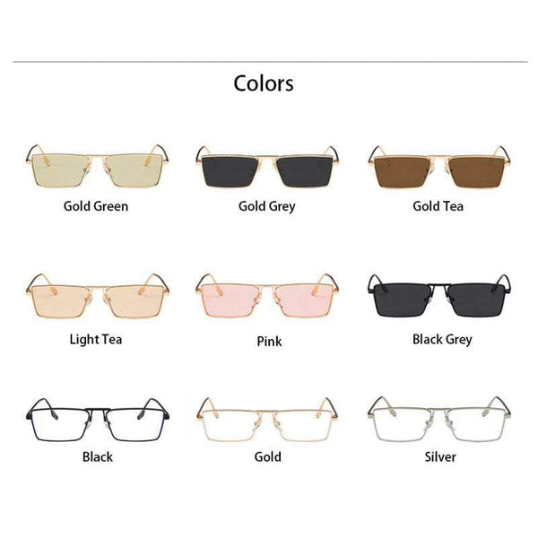 Planet Gates Fashion Green Metal Cat eye Sunglasses for Women Men Retro Small Black Pink Cateye Sun Glasses Female UV400 Square Shades