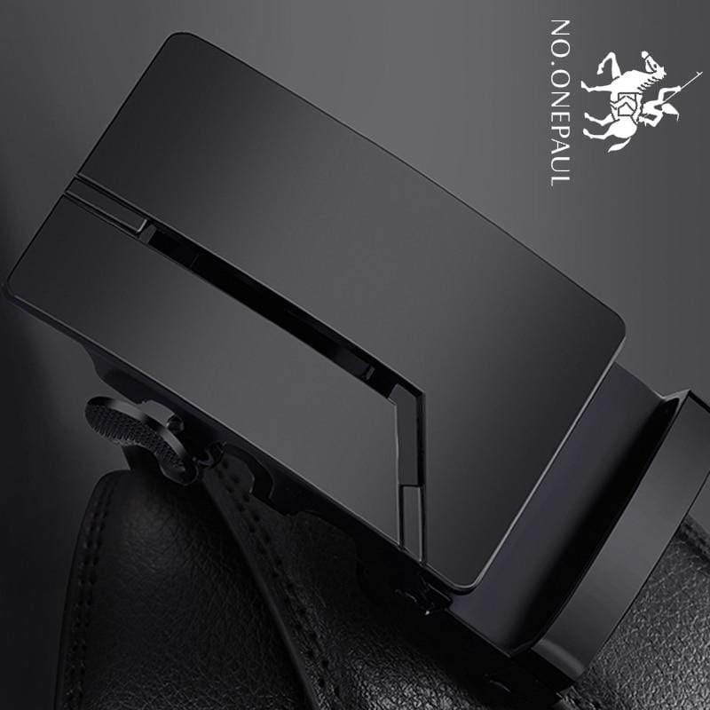 Fashion High Quality Business Male Men's Belts Belts For Men Genuine Leather Cow Skin Black Belt Automatic Buckle