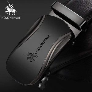 Fashion High Quality Business Male Men's Belts Belts For Men Genuine Leather Cow Skin Black Belt Automatic Buckle