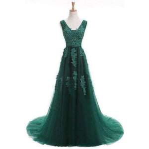 Planet Gates Fashion Hot Sell Sweet Light Blue Lace V-neck Lacing Long Evening Dress The Bride Party Sexy Backless Prom Dresses Custom