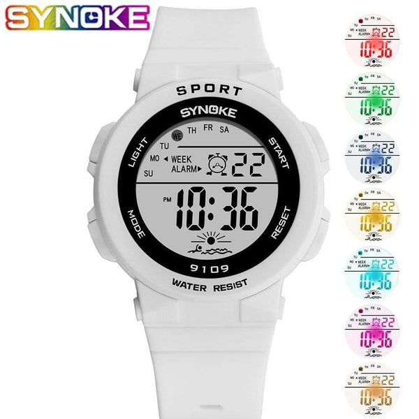 Planet Gates Fashion Kids Students Watches 5Bar Waterproof Children Women Digital LED Alarm Date Casual Electronic Sports Wrist Watch