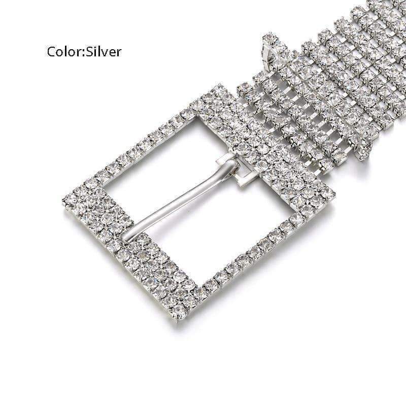 Planet Gates Fashion luxury ten row bright full rhinestone inlaid women's belt female bride wide bling crystal diamond waist chain belt 07