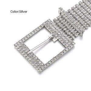 Planet Gates Fashion luxury ten row bright full rhinestone inlaid women's belt female bride wide bling crystal diamond waist chain belt 07