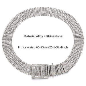 Planet Gates Fashion luxury ten row bright full rhinestone inlaid women's belt female bride wide bling crystal diamond waist chain belt 07