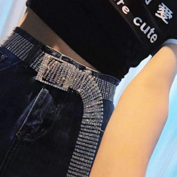 Planet Gates Fashion luxury ten row bright full rhinestone inlaid women's belt female bride wide bling crystal diamond waist chain belt 07