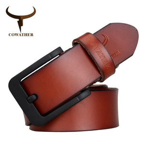 Planet Gates Fashion male belt cow genuine leather belts hot sale strap pin buckle black brown coffee waistband free shipping