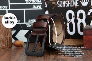 Planet Gates Fashion male belt cow genuine leather belts hot sale strap pin buckle black brown coffee waistband free shipping