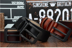 Planet Gates Fashion male belt cow genuine leather belts hot sale strap pin buckle black brown coffee waistband free shipping