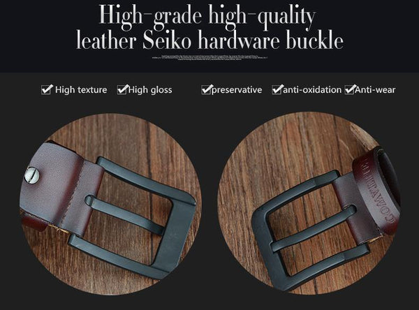 Planet Gates Fashion male belt cow genuine leather belts hot sale strap pin buckle black brown coffee waistband free shipping