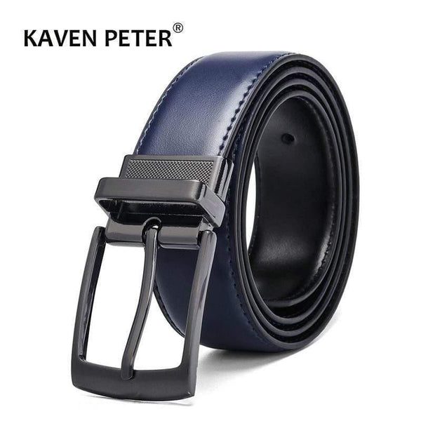 Fashion Male Reversible Leather Belt Men Business Trouser Belt Genuine Men Leather Belts For Jeans Blue Dark Brown Black