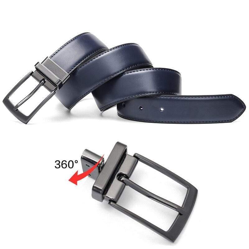 Fashion Male Reversible Leather Belt Men Business Trouser Belt Genuine Men Leather Belts For Jeans Blue Dark Brown Black