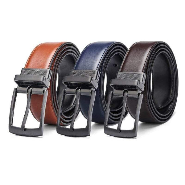 Fashion Male Reversible Leather Belt Men Business Trouser Belt Genuine Men Leather Belts For Jeans Blue Dark Brown Black