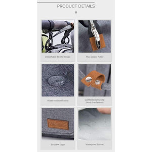 Planet Gates Fashion Maternity Bag Multi-function Diaper Bag Backpack Nappy Baby Bag with Stroller Straps for Baby Care