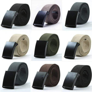Fashion Men's Plain Webbing Waist Belt Casual Unisex Solid Color Knitted Canvas Belt