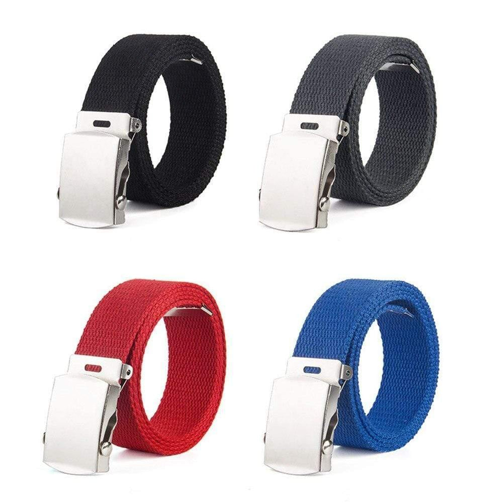 Fashion Men Women Canvas Waist Belt Ceinture Femme Couple Casual Metal Automatic Buckle Waistband New Wild Unisex Belts