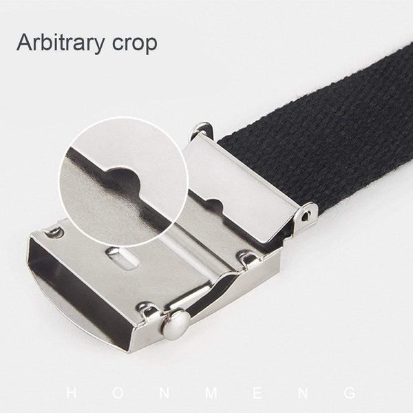 Fashion Men Women Canvas Waist Belt Ceinture Femme Couple Casual Metal Automatic Buckle Waistband New Wild Unisex Belts