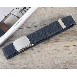 Fashion Men Women Canvas Waist Belt Ceinture Femme Couple Casual Metal Automatic Buckle Waistband New Wild Unisex Belts