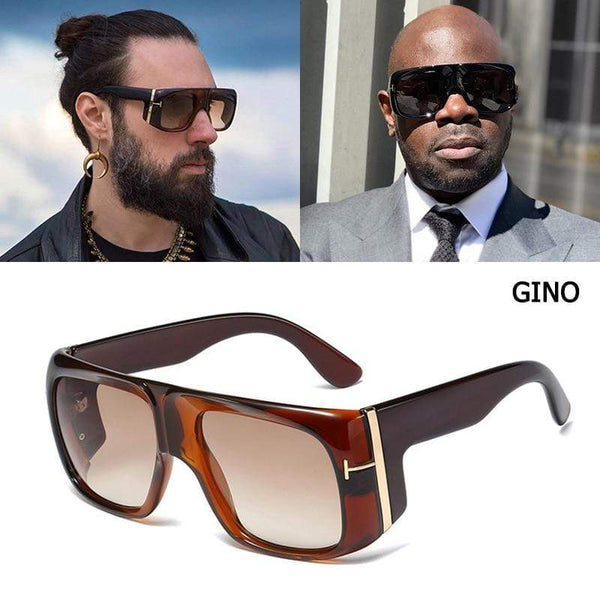 Planet Gates Fashion Oversized Shield GINO Style Gradient Sunglasses Cool Men T Metal Gradient Sun Glasses Oculos De Sol 95208