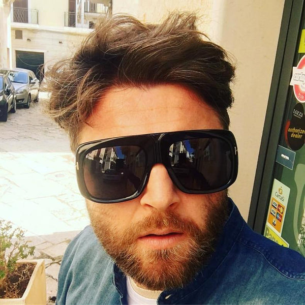 Planet Gates Fashion Oversized Shield GINO Style Gradient Sunglasses Cool Men T Metal Gradient Sun Glasses Oculos De Sol 95208