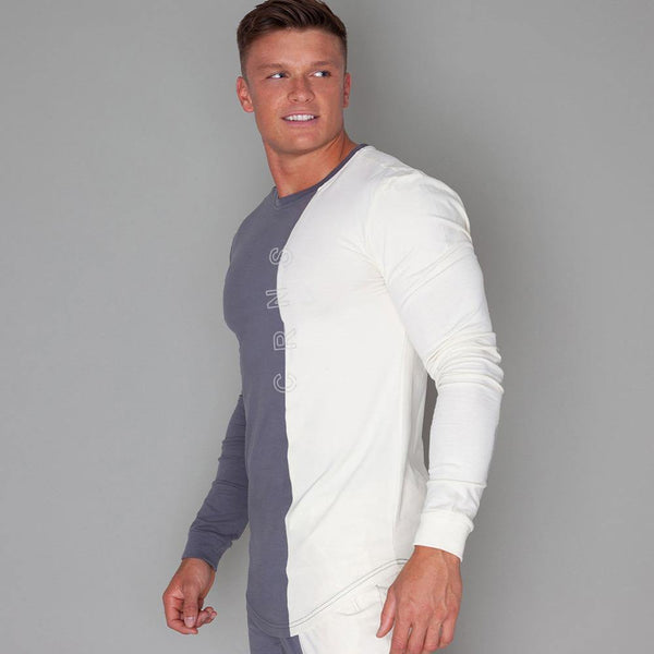 Fashion Patchwork T-shirt Men Casual Slim Long Sleeve T Shirt Gyms Fitness Workout Sporty Tee Tops Autumn New Male Brand Apparel