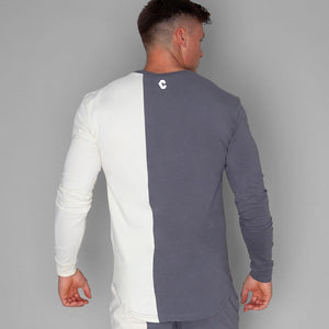 Fashion Patchwork T-shirt Men Casual Slim Long Sleeve T Shirt Gyms Fitness Workout Sporty Tee Tops Autumn New Male Brand Apparel