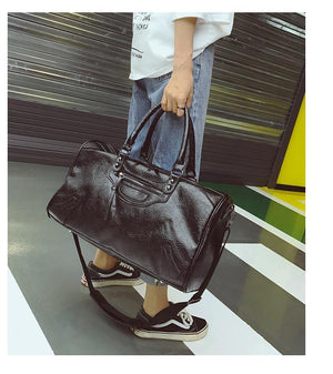 Planet Gates Fashion PU Leather Travel Bag Men Women Large Capacity Handbags Large Shoulder Bags Male Big Duffel Bag Unisex Bolsa