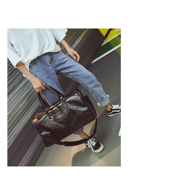 Planet Gates Fashion PU Leather Travel Bag Men Women Large Capacity Handbags Large Shoulder Bags Male Big Duffel Bag Unisex Bolsa