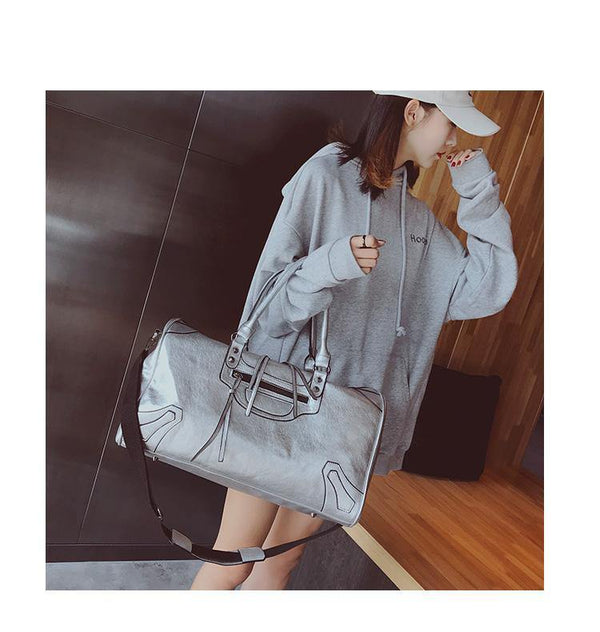 Planet Gates Fashion PU Leather Travel Bag Men Women Large Capacity Handbags Large Shoulder Bags Male Big Duffel Bag Unisex Bolsa
