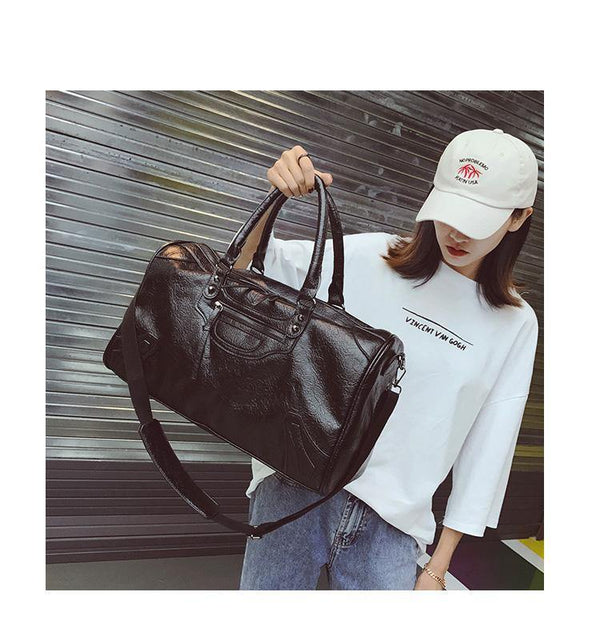 Planet Gates Fashion PU Leather Travel Bag Men Women Large Capacity Handbags Large Shoulder Bags Male Big Duffel Bag Unisex Bolsa