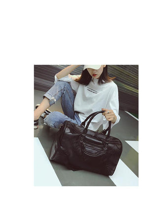 Planet Gates Fashion PU Leather Travel Bag Men Women Large Capacity Handbags Large Shoulder Bags Male Big Duffel Bag Unisex Bolsa