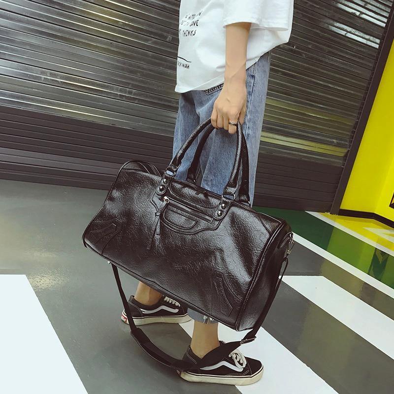Planet Gates Fashion PU Leather Travel Bag Men Women Large Capacity Handbags Large Shoulder Bags Male Big Duffel Bag Unisex Bolsa