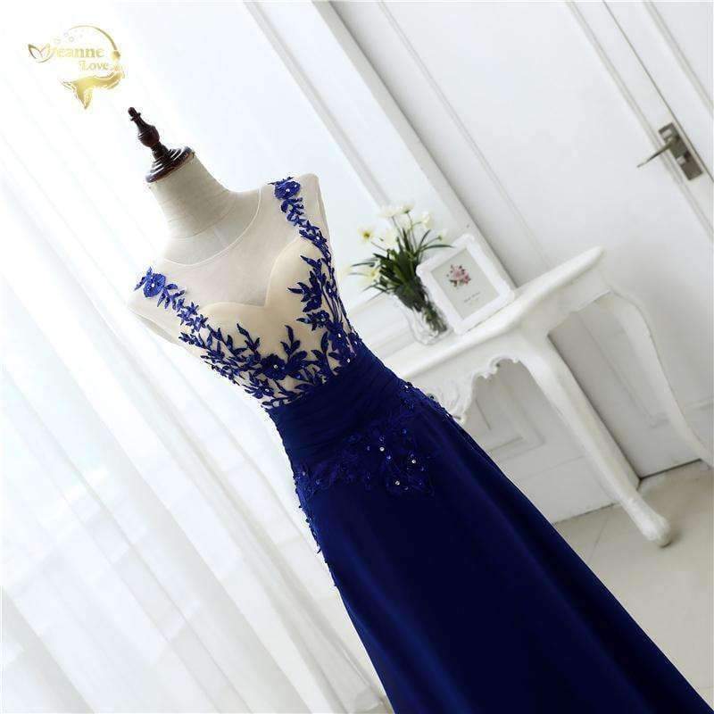Planet Gates Blue As Picture / 4 Fashion Sexy Chiffon Blue Party Evening Dresses 2018 Long Formal Prom Robe De Soiree Woman's Dress OL3102 PlUS