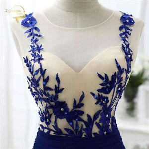 Planet Gates Fashion Sexy Chiffon Blue Party Evening Dresses 2018 Long Formal Prom Robe De Soiree Woman's Dress OL3102 PlUS