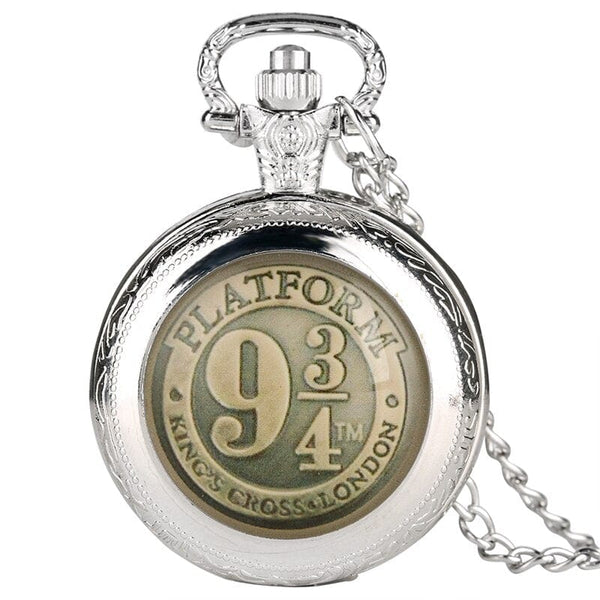 Planet Gates Fashion Silver Black/Bronze/Gold/Silver Clock 9 3/4 Platform King's Cross Quartz Pocket Watch Necklace Chain FOB Watch Pendant Art Collectibles