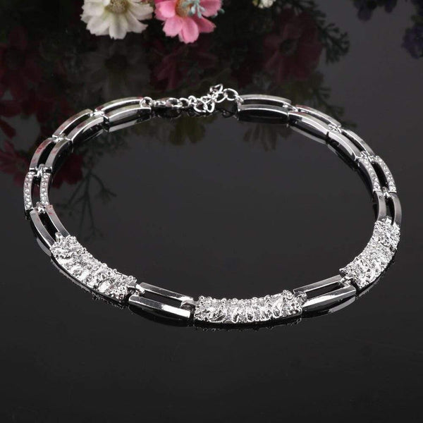 Planet Gates Fashion Silver Plated Jewelry Sets Crystal African Beads Necklace Earrings Ring Bracelet Set For Women