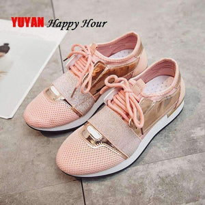 Planet Gates Fashion Sneakers for Women Flat Casual Shoes Breathable Mesh Shoes Brand Women's Flats YX001