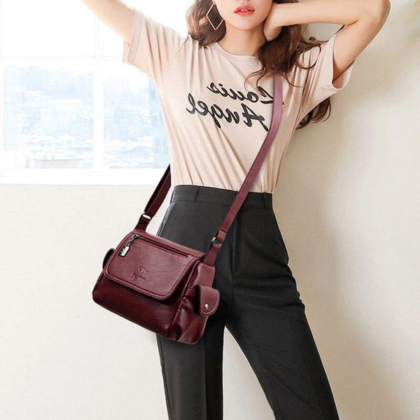 Fashion Soft Leather Luxury Handbags Women Bags Designer Multi-pocket Crossbody Shoulder Bags