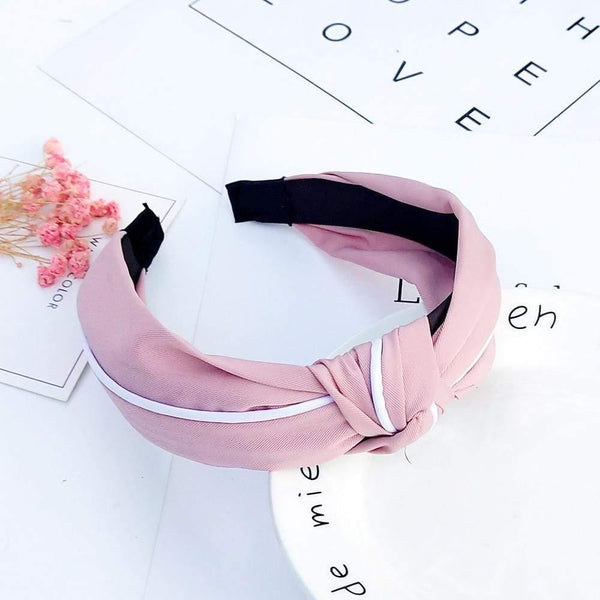 Fashion Solid Color Hair Bands For Women Cross Knot Bow White Side Headband Girl Sport Face Wash Hair Accessories FG078
