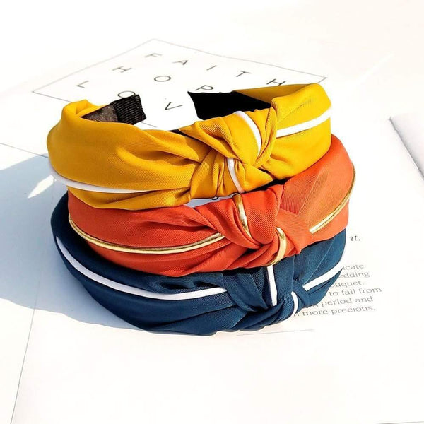 Fashion Solid Color Hair Bands For Women Cross Knot Bow White Side Headband Girl Sport Face Wash Hair Accessories FG078