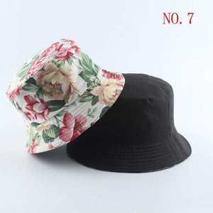 Planet Gates Fashion Summer Coconut Tree Flower Printed Fisherman Caps Panama Bucket Hat Reversible Gorro Pescador Men Women