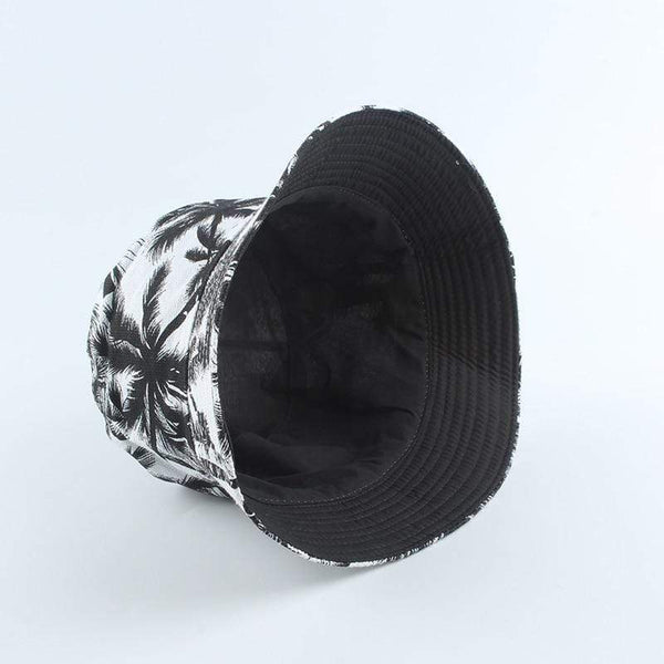 Planet Gates Fashion Summer Coconut Tree Flower Printed Fisherman Caps Panama Bucket Hat Reversible Gorro Pescador Men Women