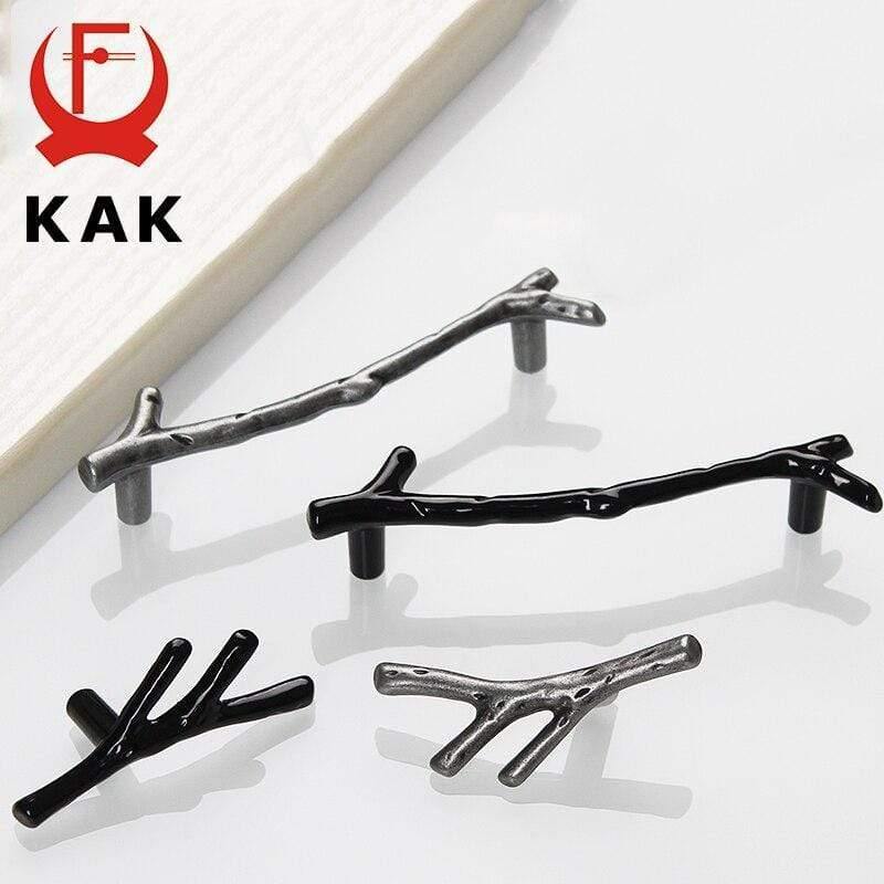 Fashion Tree Branch Furniture Handle 96mm 128mm Black Silver Bronze Kitchen Cabinet Handles Drawer Knobs Door Pulls Hardware