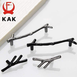 Fashion Tree Branch Furniture Handle 96mm 128mm Black Silver Bronze Kitchen Cabinet Handles Drawer Knobs Door Pulls Hardware