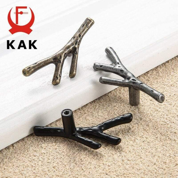 Fashion Tree Branch Furniture Handle 96mm 128mm Black Silver Bronze Kitchen Cabinet Handles Drawer Knobs Door Pulls Hardware