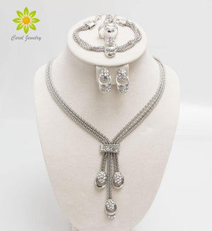 Planet Gates Fashion Trendy Jewelry Set For Women Gold/Silver Plated Beads Collar Necklace Earrings Bracelet Rings Sets