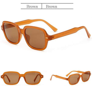 Planet Gates Fashion Unisex Square Sunglasses Men Women Fashion Small Frame Yellow Sunglasses Female Retro Rivet Glasses UV400 O403