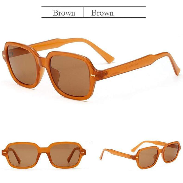 Planet Gates Fashion Unisex Square Sunglasses Men Women Fashion Small Frame Yellow Sunglasses Female Retro Rivet Glasses UV400 O403