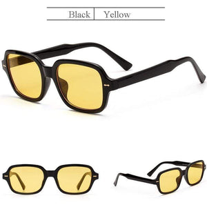 Planet Gates Fashion Unisex Square Sunglasses Men Women Fashion Small Frame Yellow Sunglasses Female Retro Rivet Glasses UV400 O403