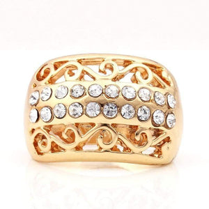 Planet Gates Fashion vintage luksus rhinestone brudehalskæde øreringe armbånd afrikansk kostume guldfarvet smykkesæt